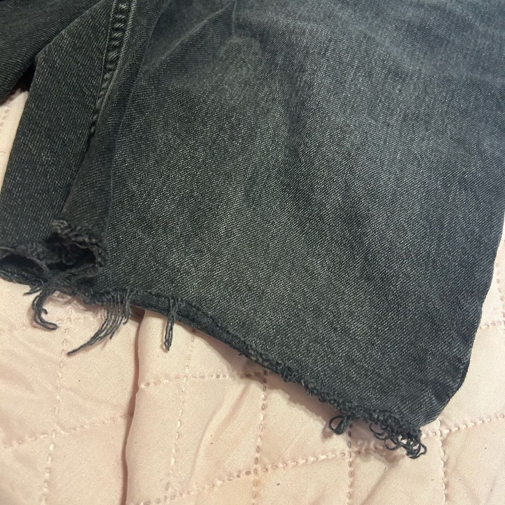 Old Navy Faded Black Jean Shorts Distressed Style - Picture 7 of 11